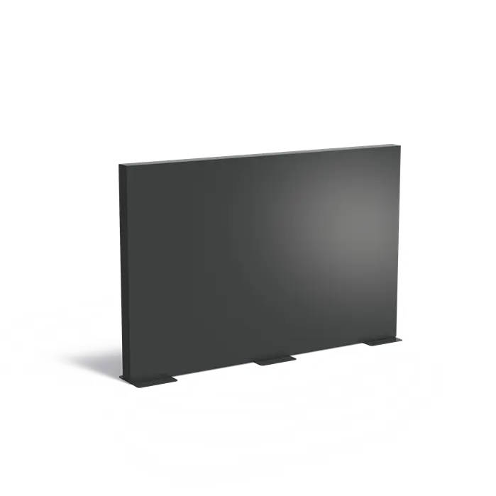 Black rectangular screen on a white background