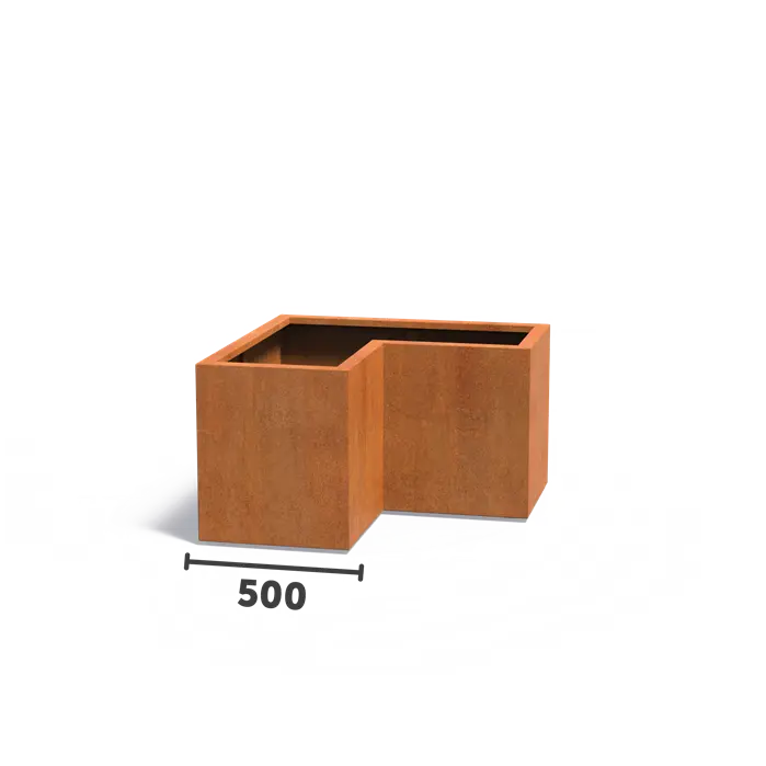 Carrez Corten L-shape Trough Planter