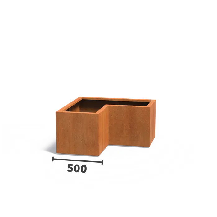 Carrez Corten L-shape Trough Planter