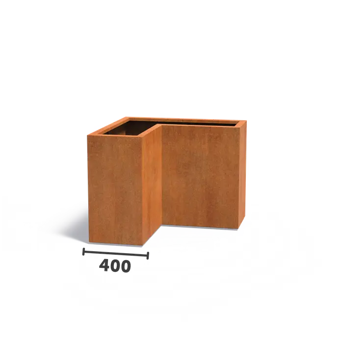 Carrez Corten L-shape Trough Planter