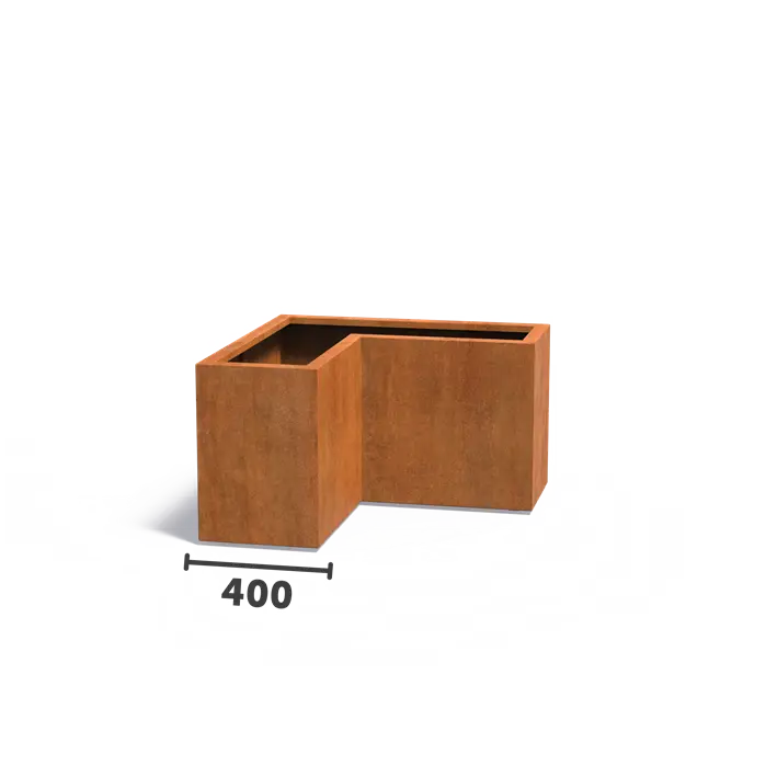 Carrez Corten L-shape Trough Planter