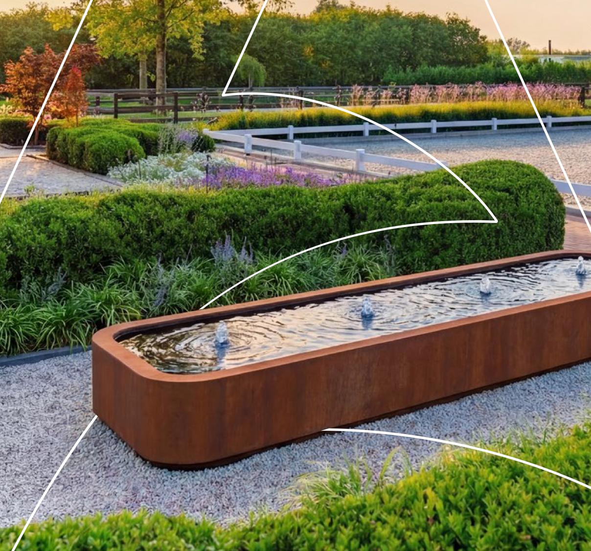 Designer Corten Water Table