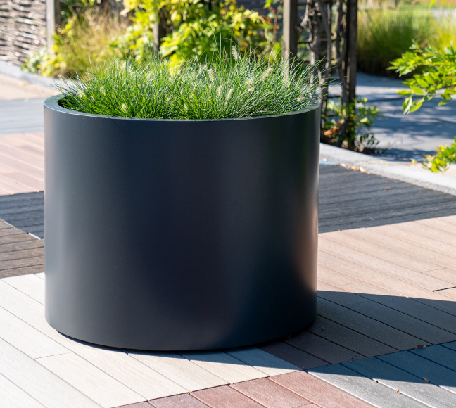Powder Coated Steel Round Planter