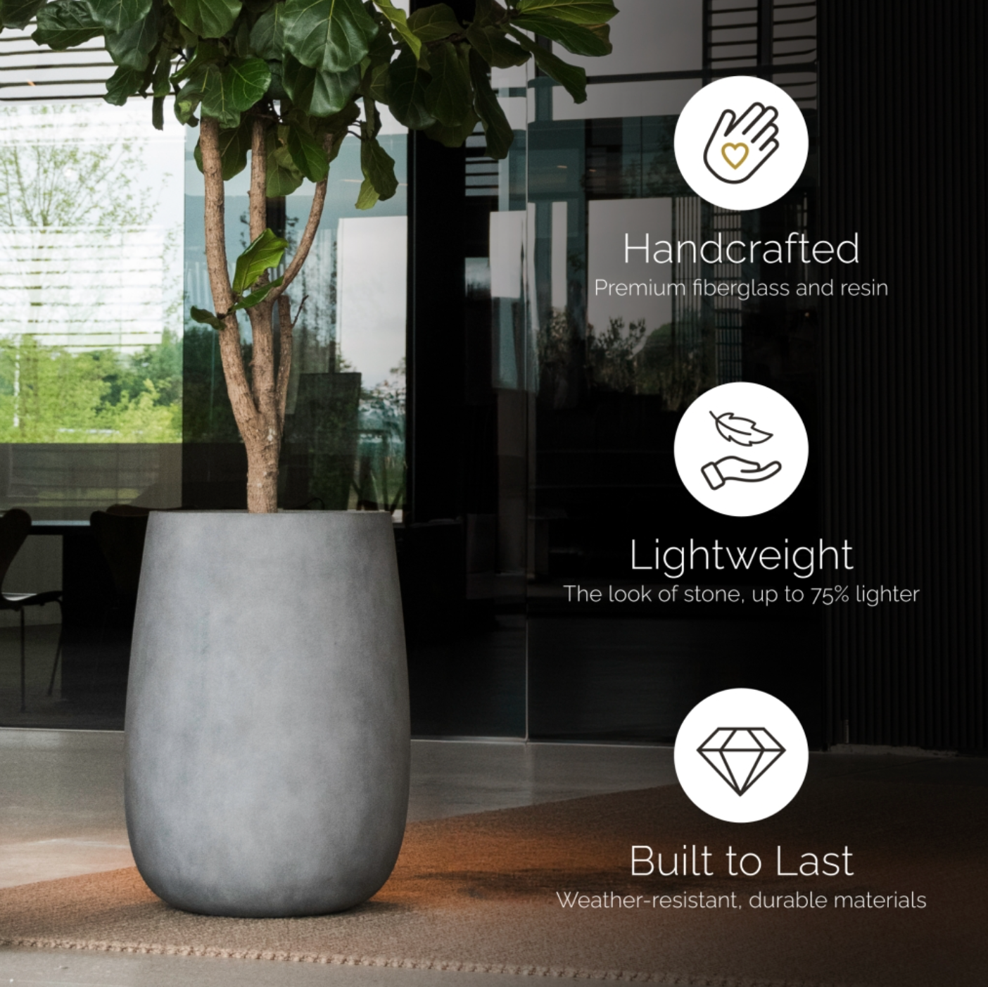 Mondo High Cohesa Round Tall Planter