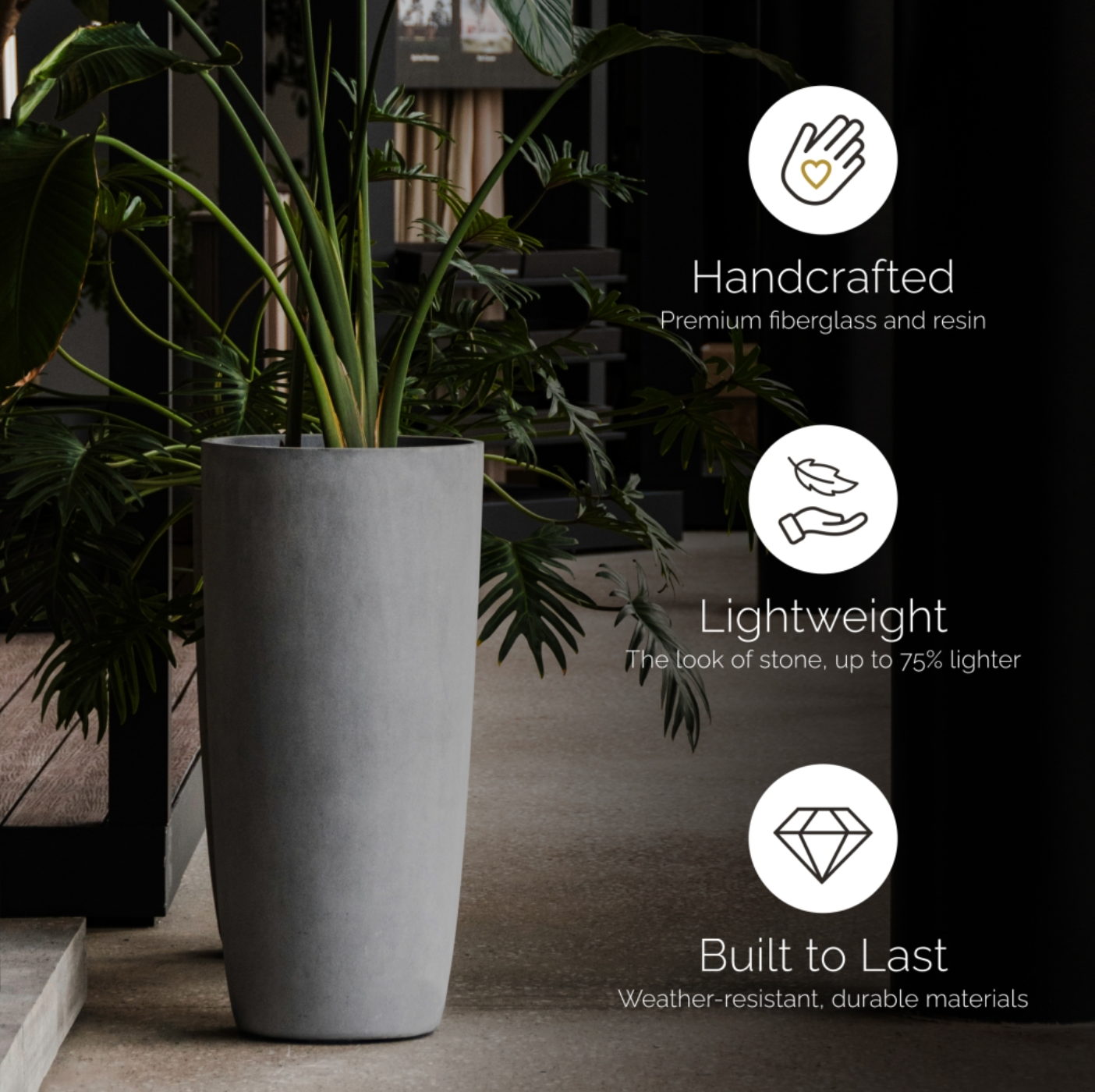 Lofto Cohesa Tall Round Planter