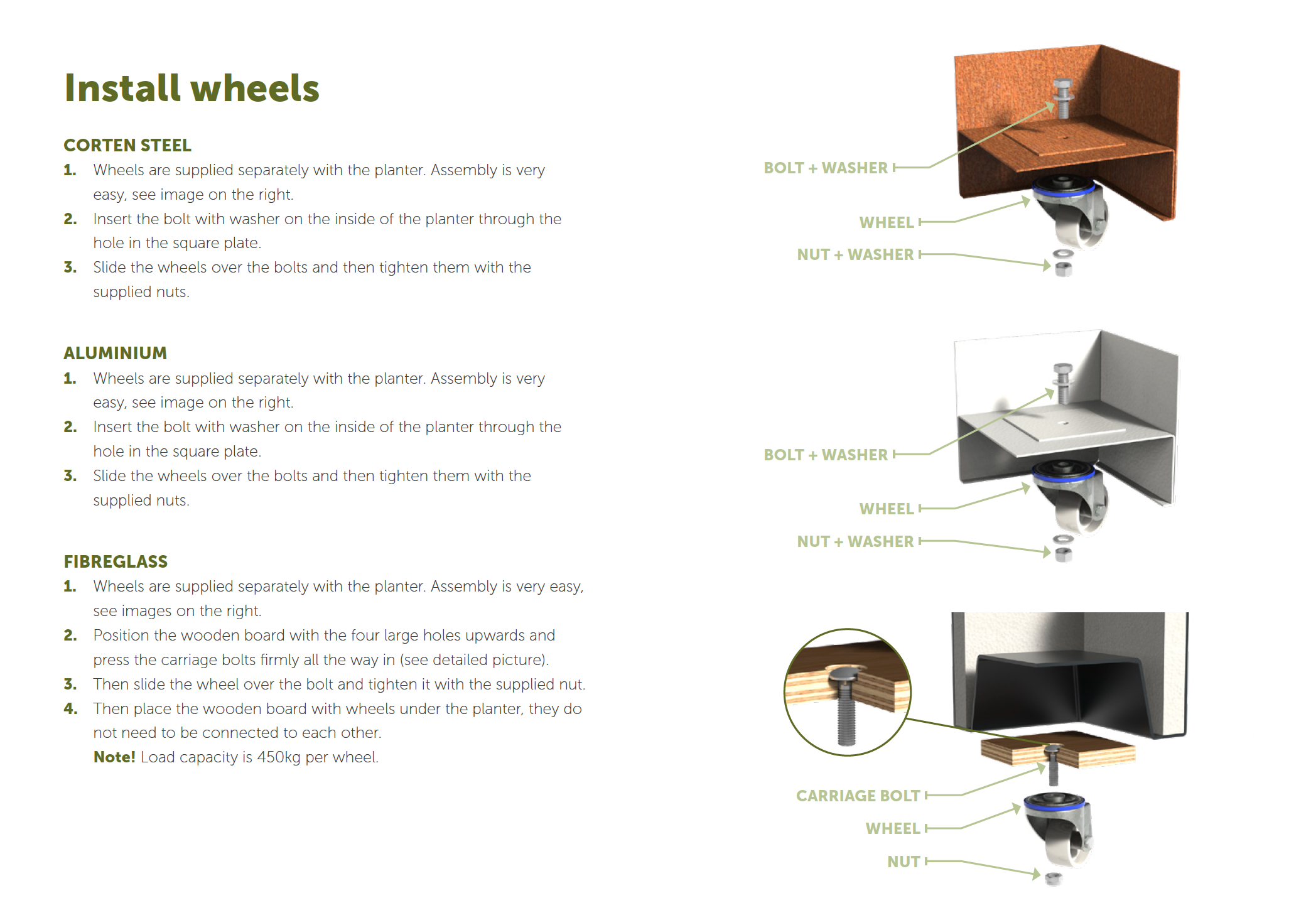 Circum Corten Planter with wheels