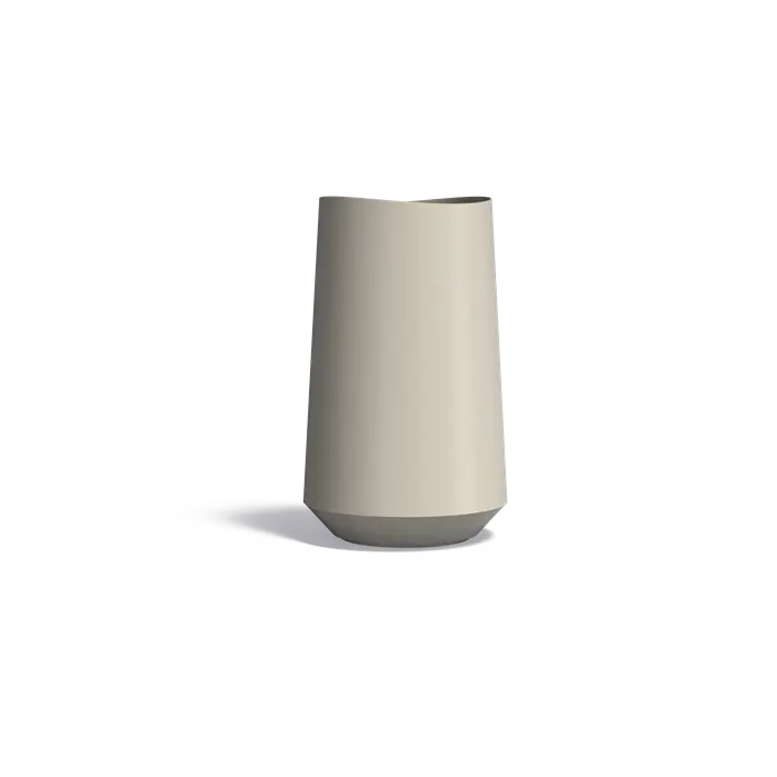 tall rounded planter in cream