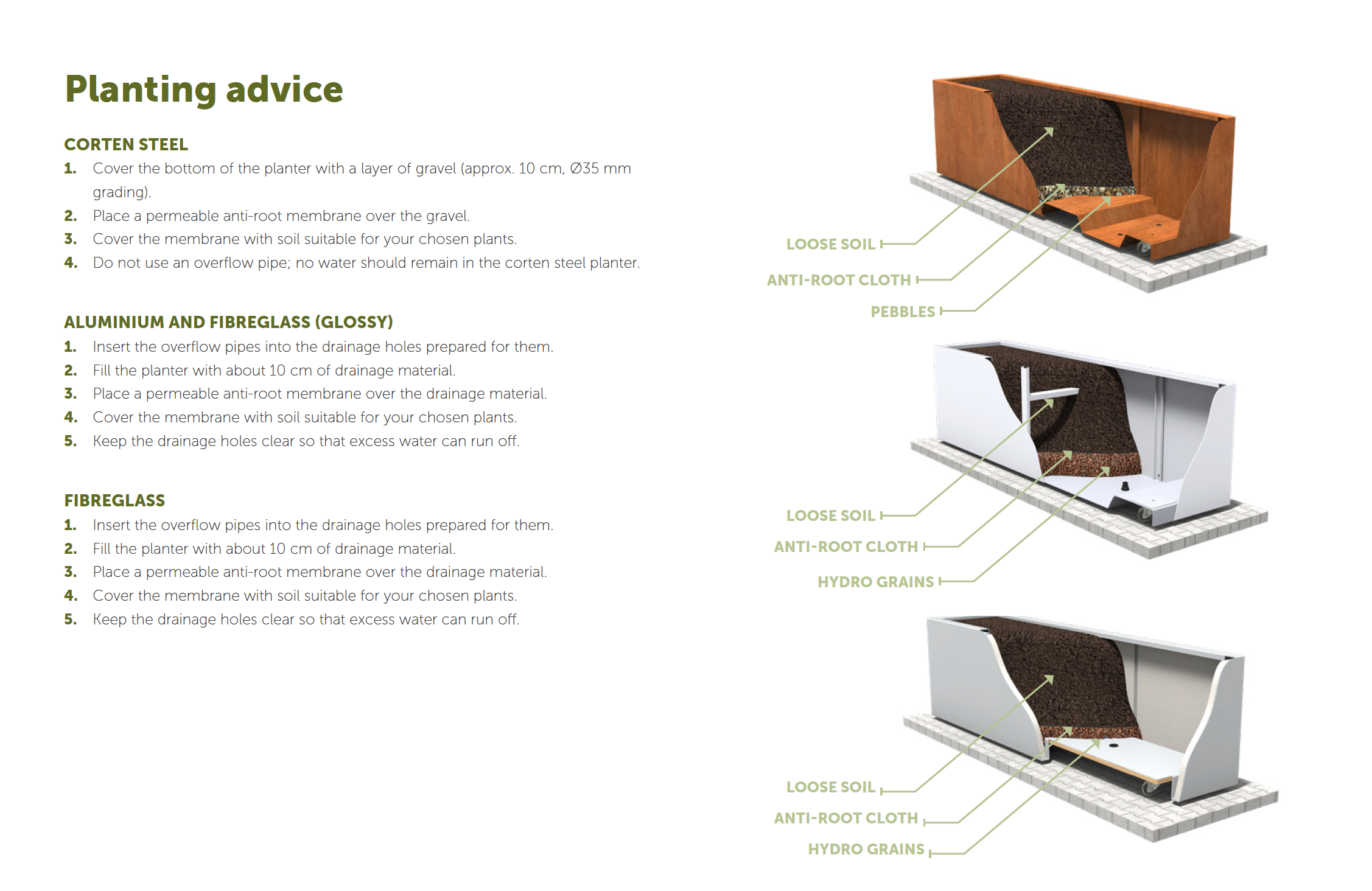 Circum Corten Planter with wheels