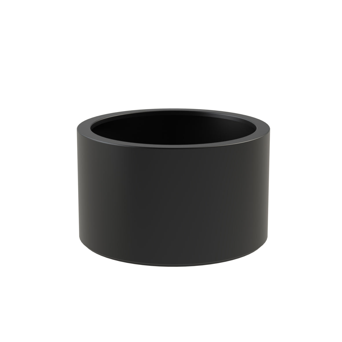 round black fibreglass garden planter in a variety of sizes