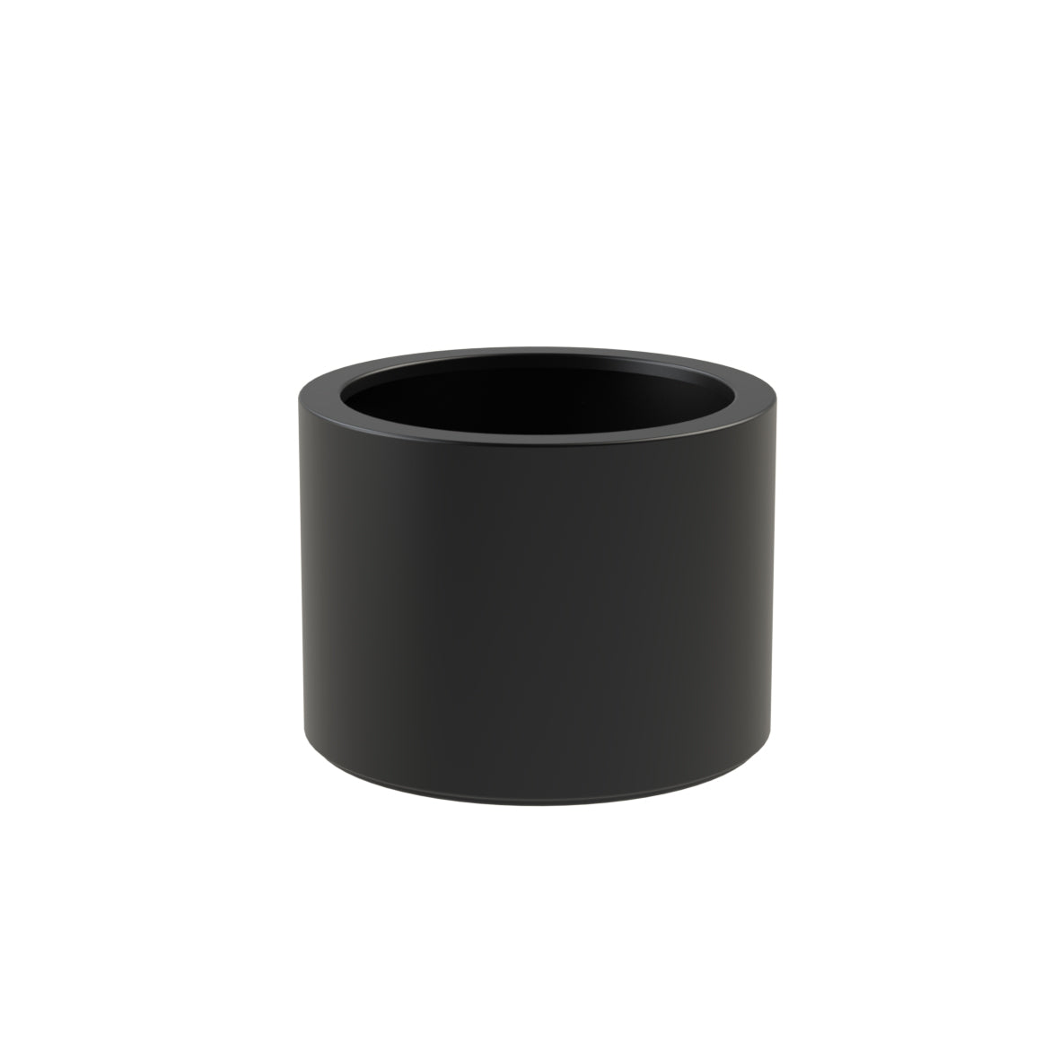 round black fibreglass garden planter in a variety of sizes