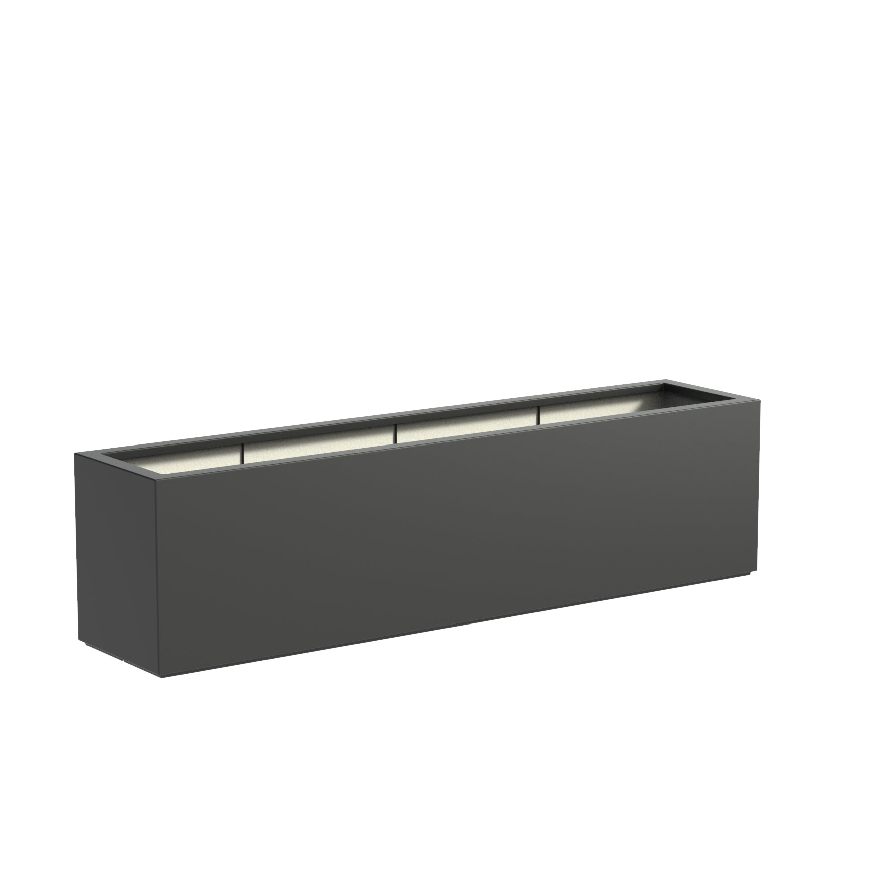 black fibreglass trough garden planter