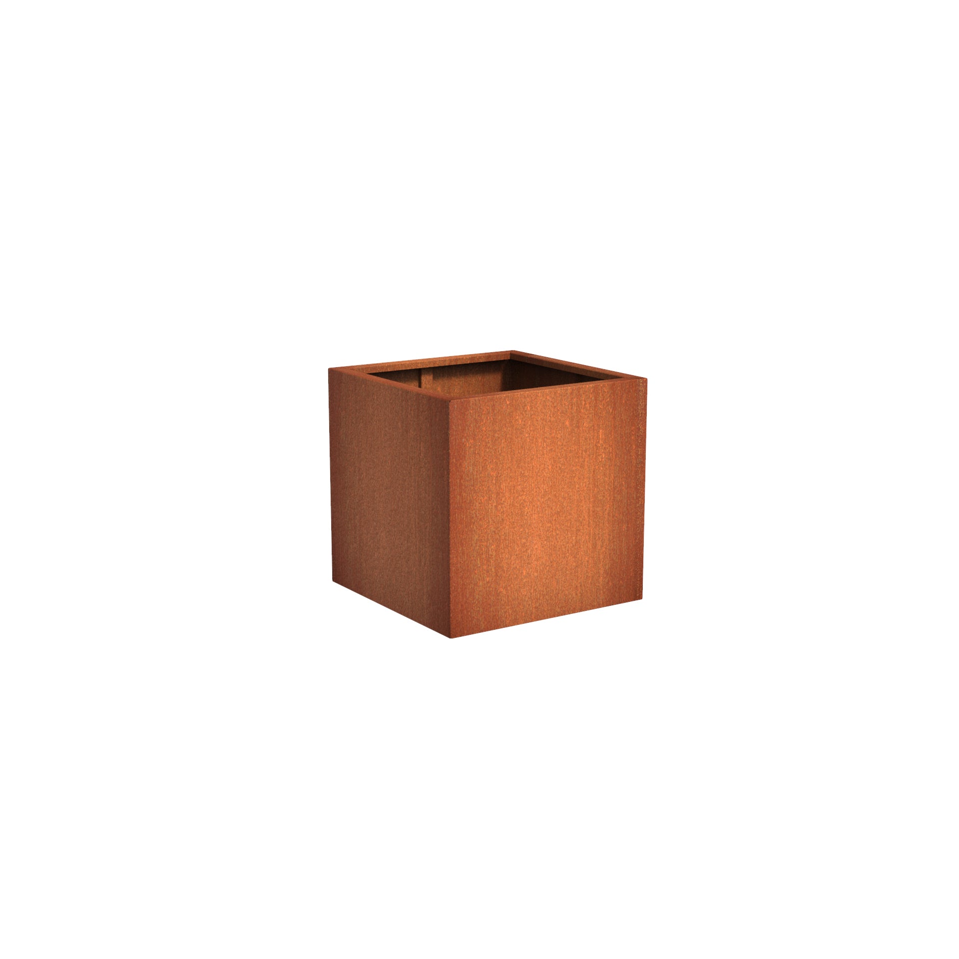 corten steel cube garden planter