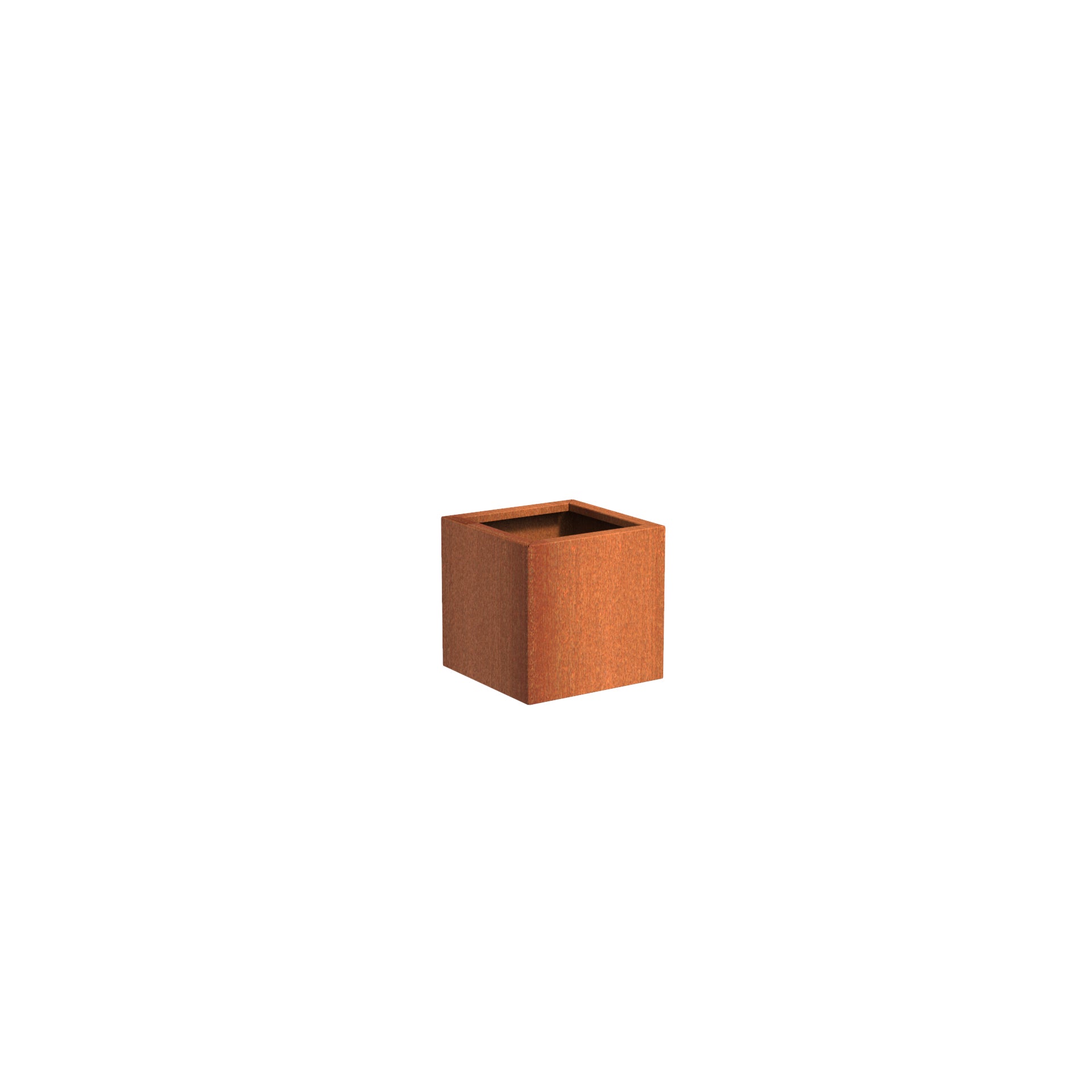 corten steel cube garden planter