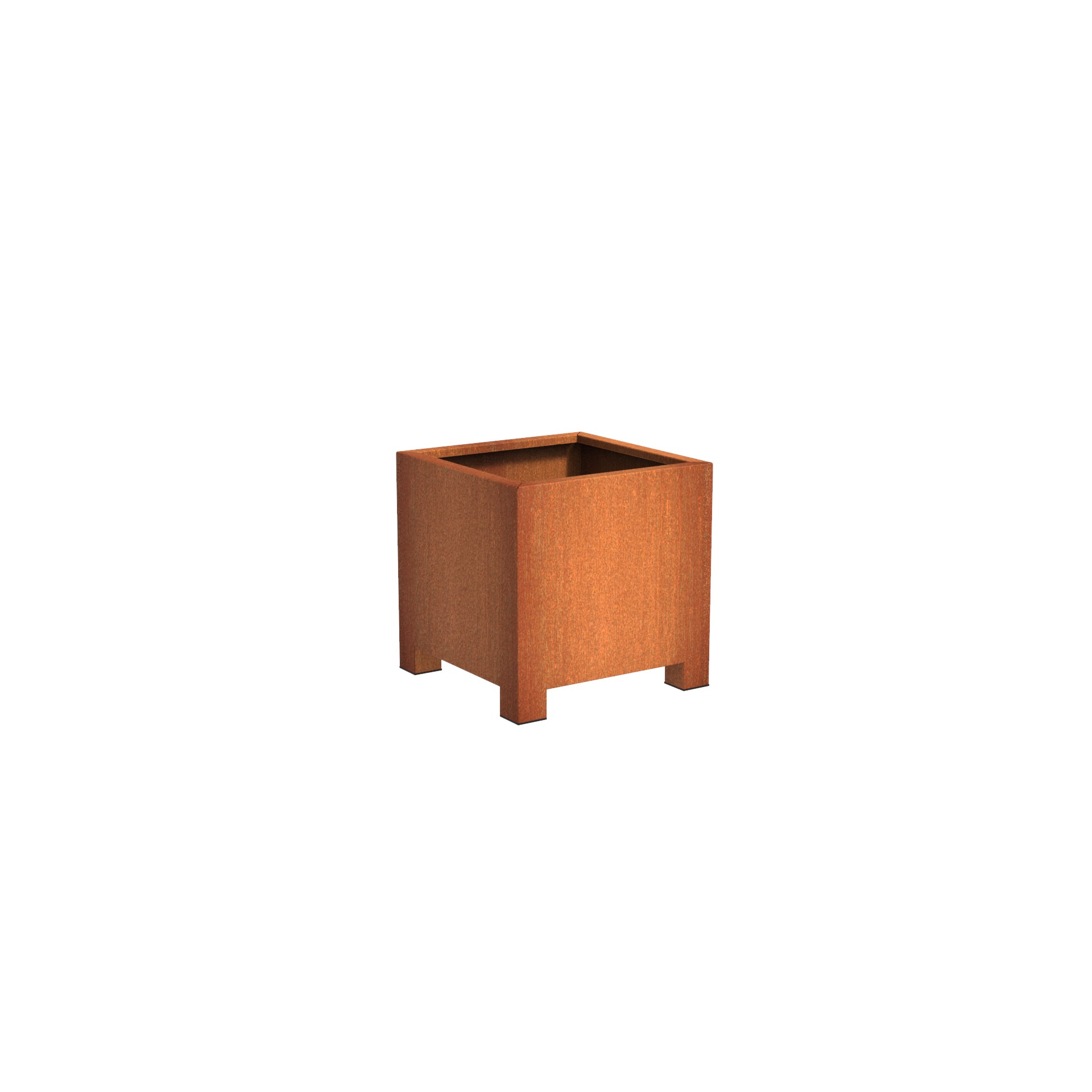 Coten steel cube garden planter with feet