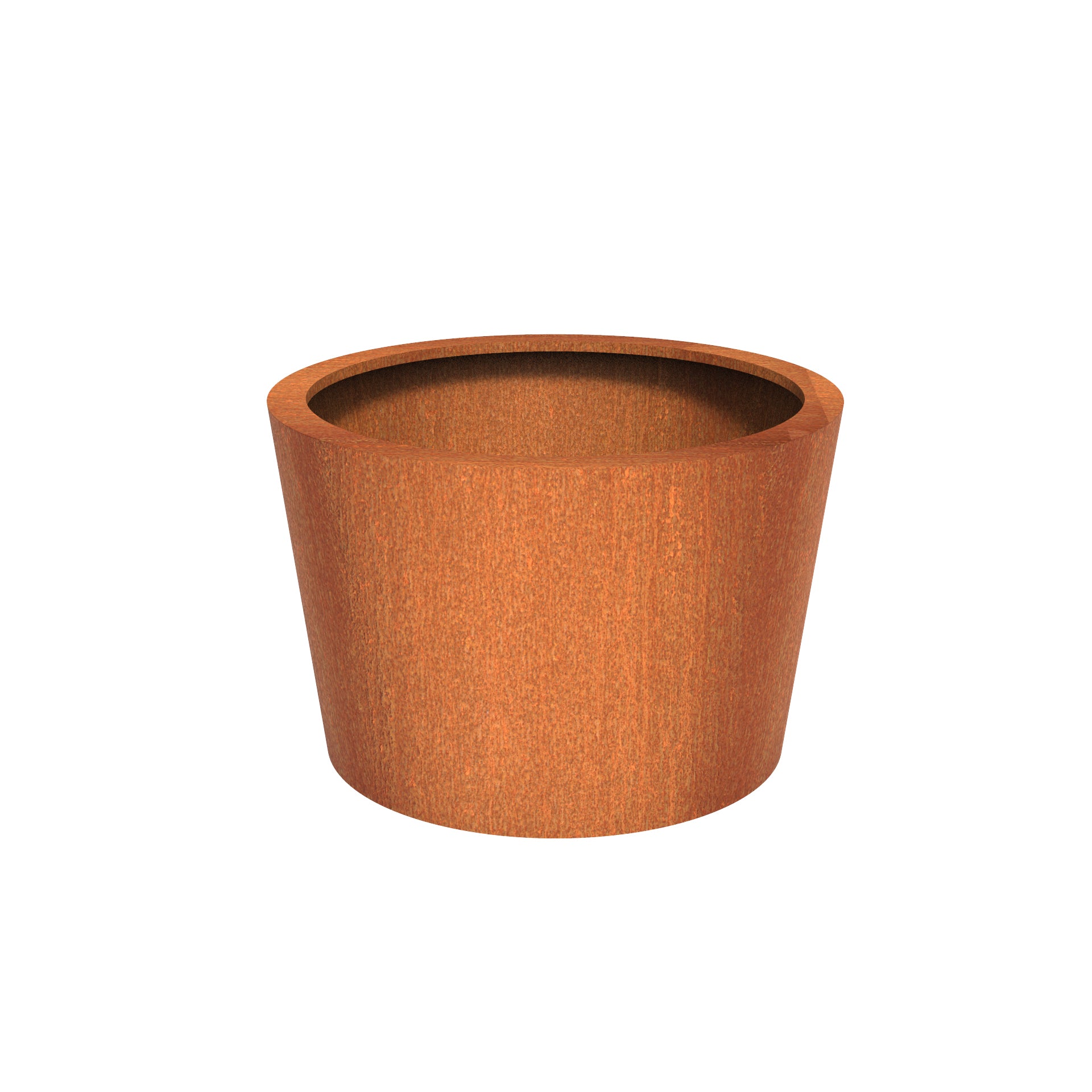 round corten steel garden planter
