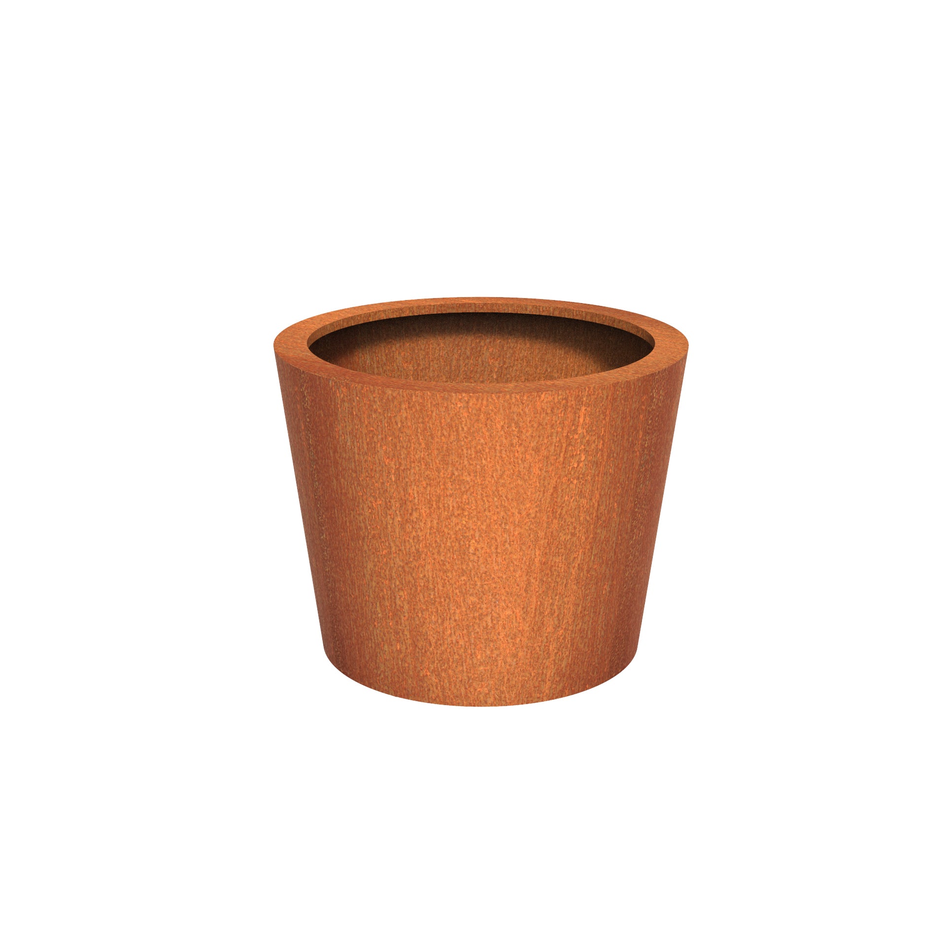 round corten steel garden planter
