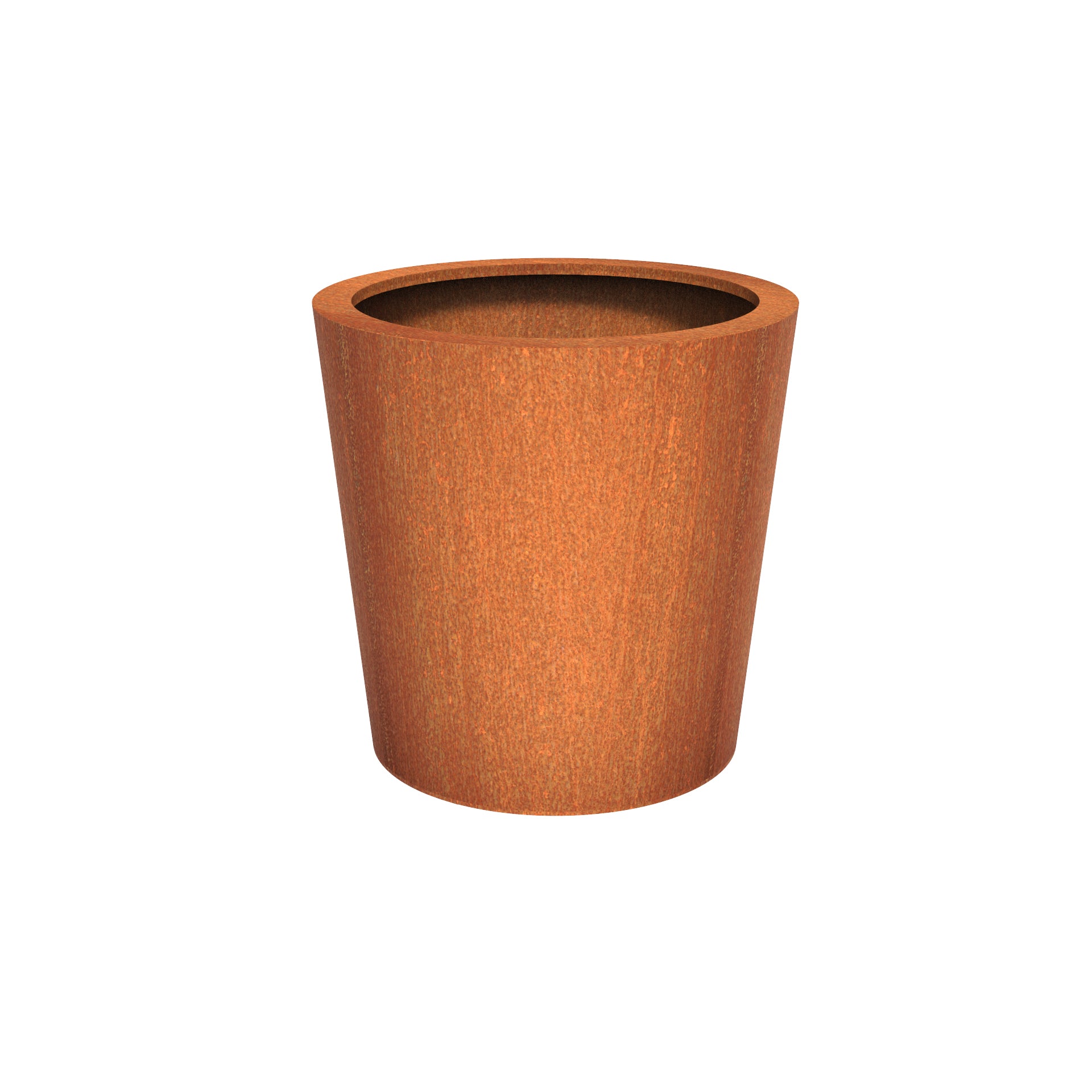round corten steel garden planter