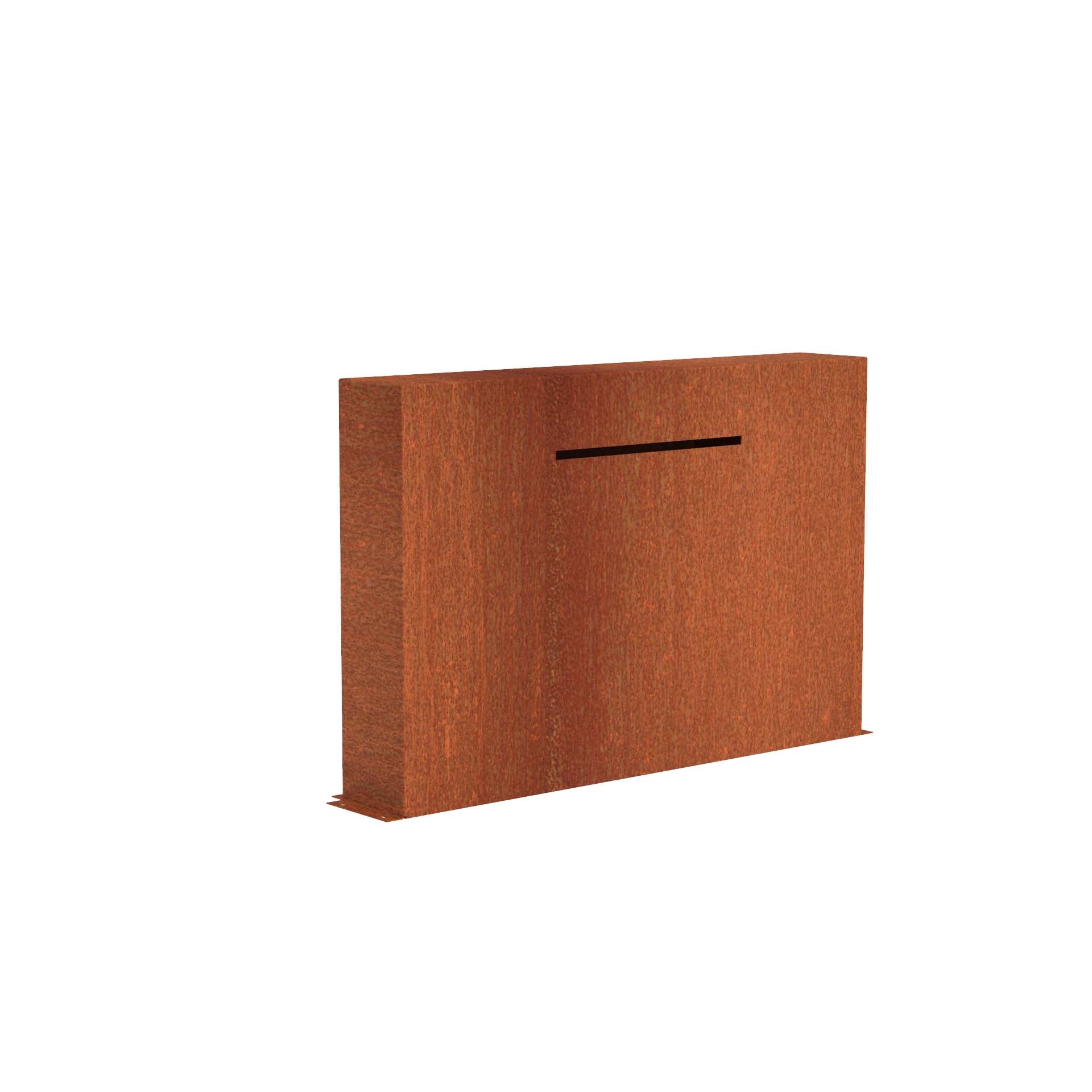 CorTen Pondwall Free-standing - 600 Water blade