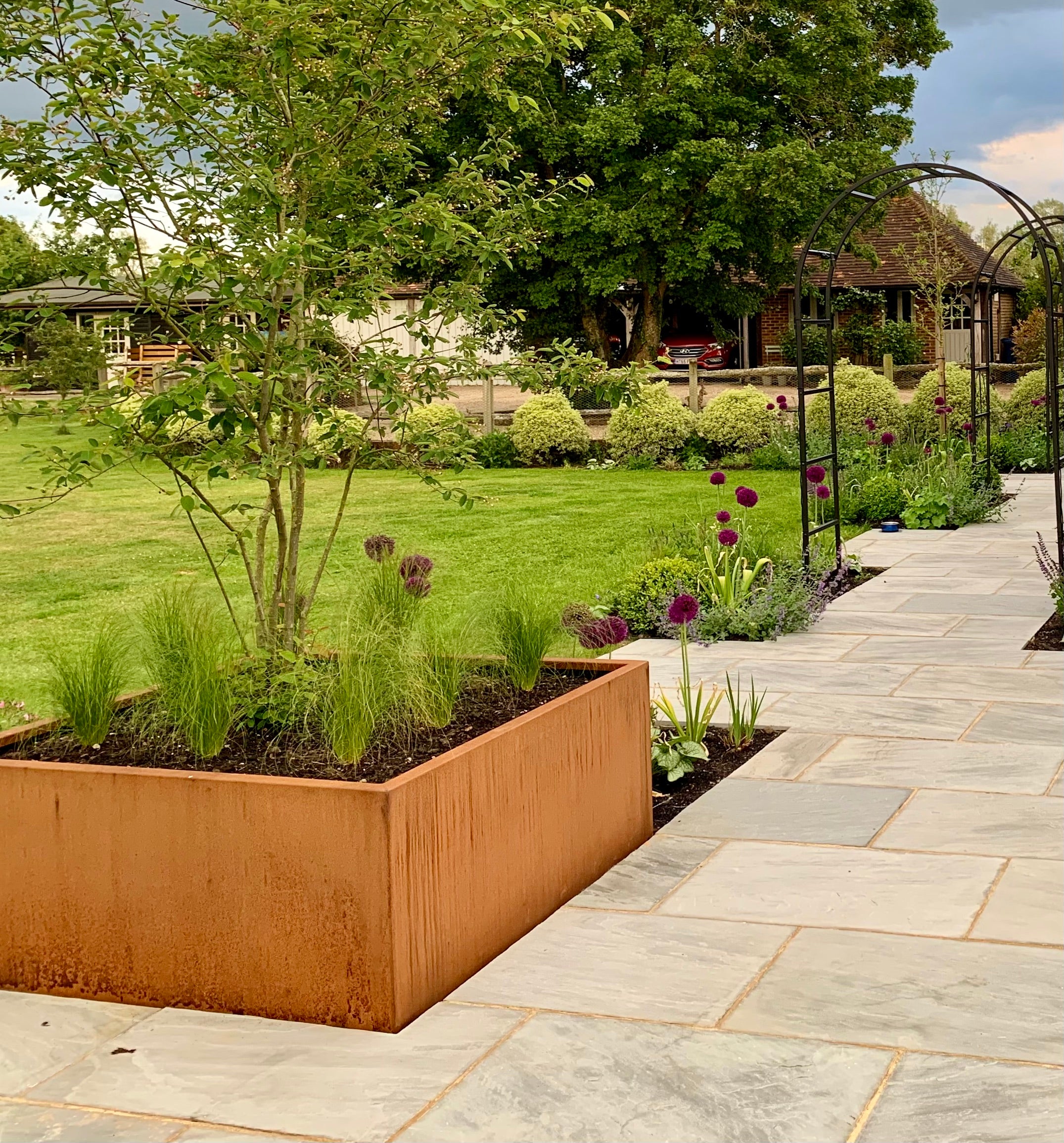 Corten Raised bed with planting