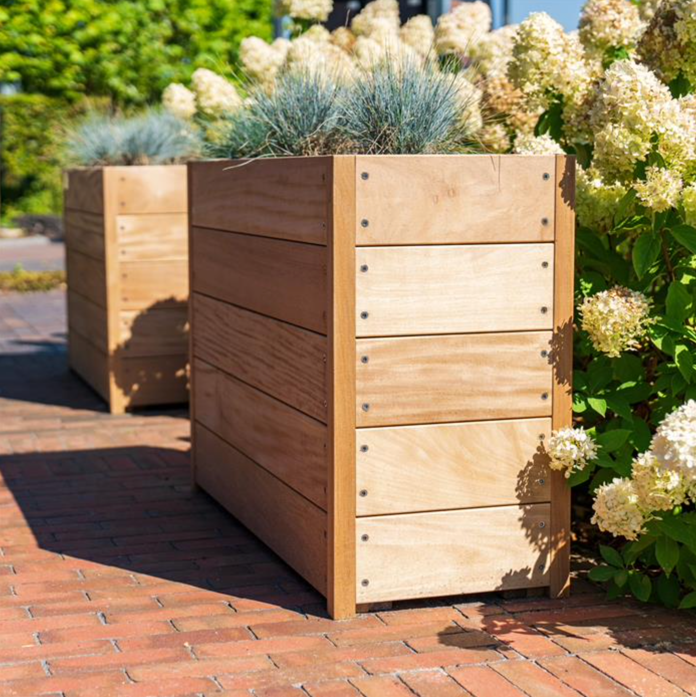 hardwood trough garden planter