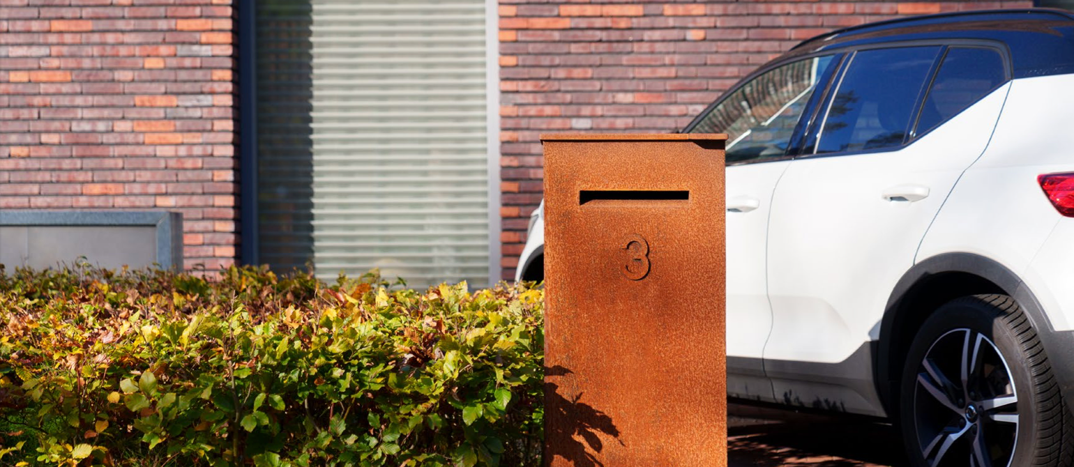 Corten Letterbox and parcel box