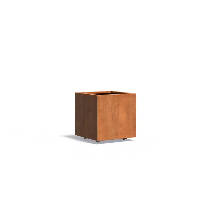 Carrez Corten Cube with Wheels