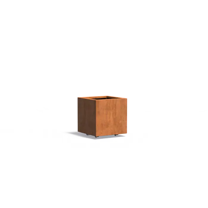 Carrez Corten Cube with Wheels