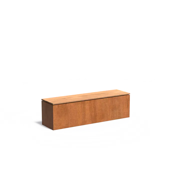 Socle Corten Pedestal with Seat