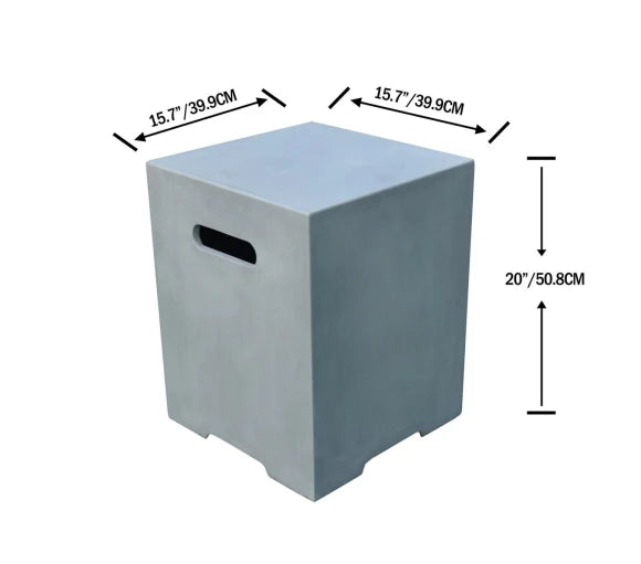 Square Tank Cover - smooth Grey (small)