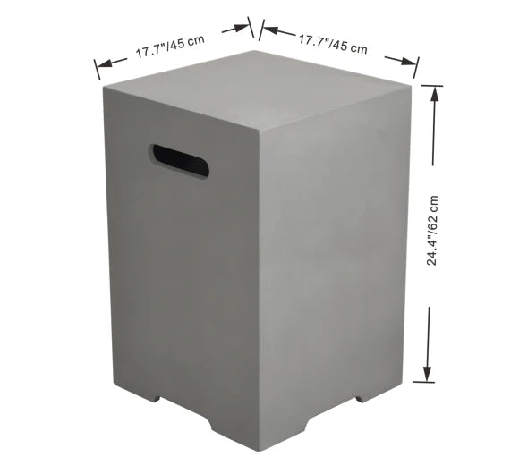 Square Tank Cover - smooth Grey