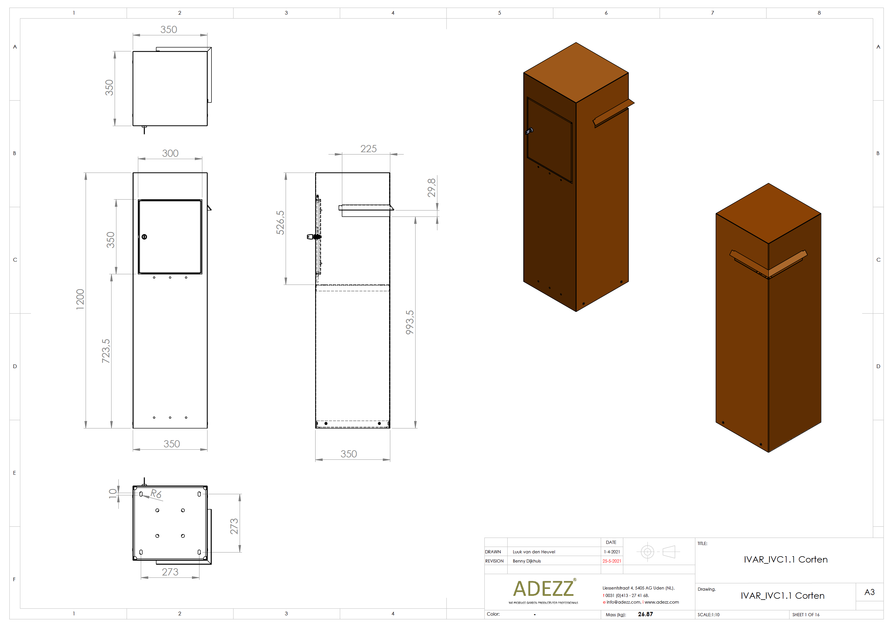 IVAR Corten Steel Letterbox