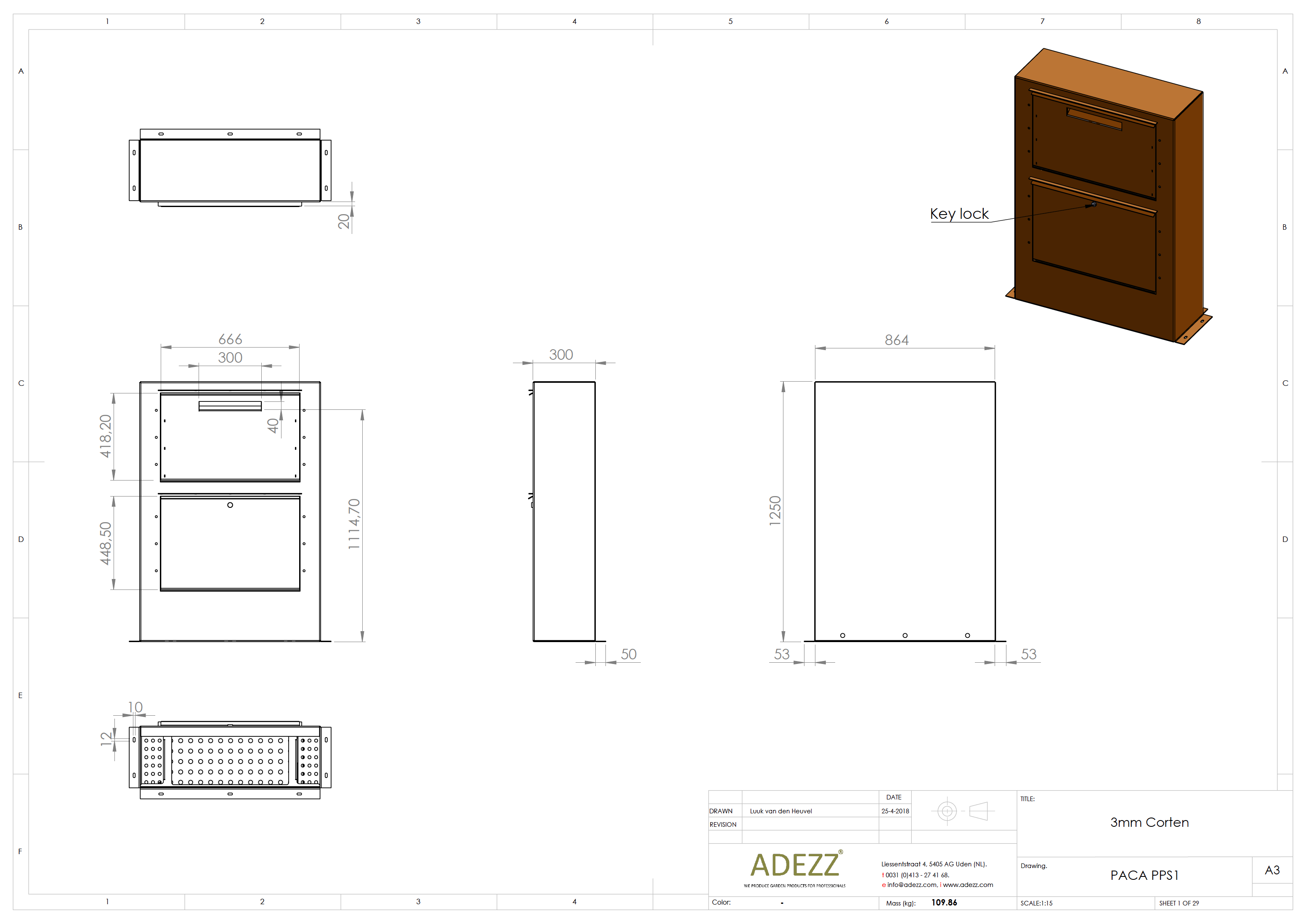 PACA Corten Steel Letterbox