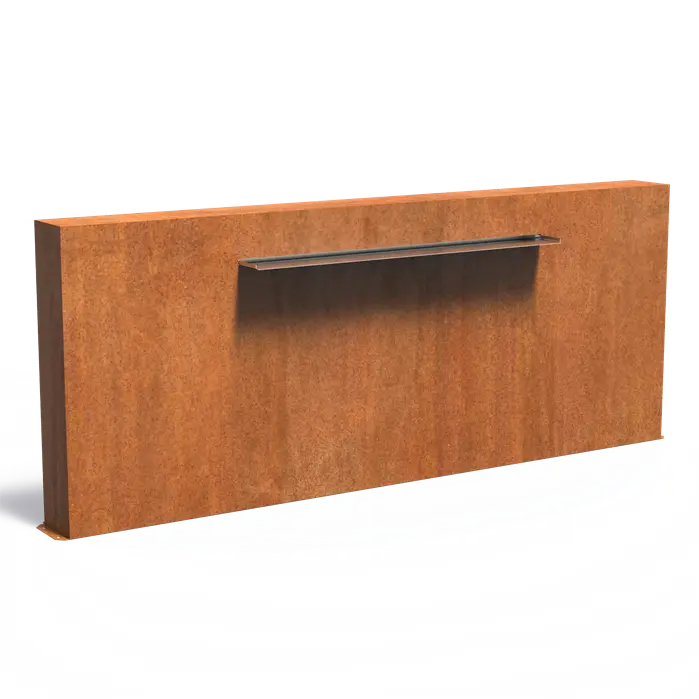 CorTen Pondwall Free-standing - 1500 Water blade