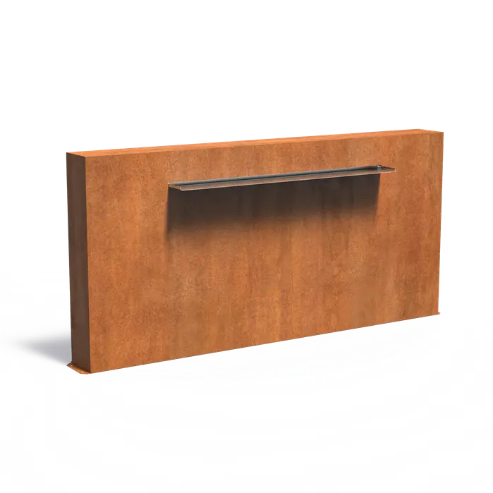 CorTen Pondwall Free-standing - 1500 Water blade