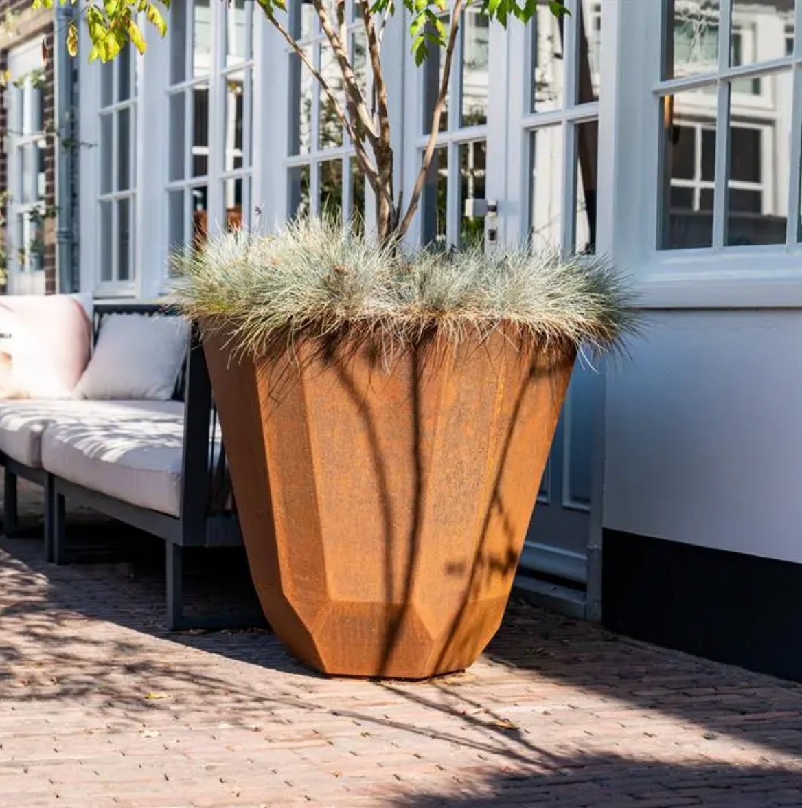 Facet Corten Planter