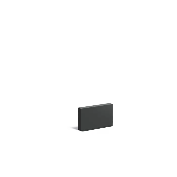 Black rectangular object on a white background