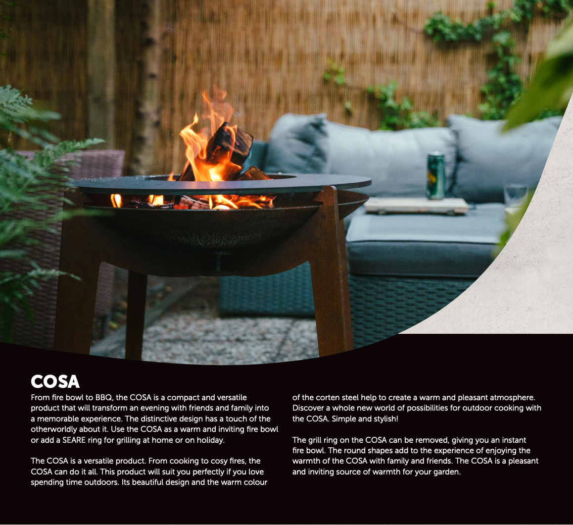 description of the cosa bbq and fire grill