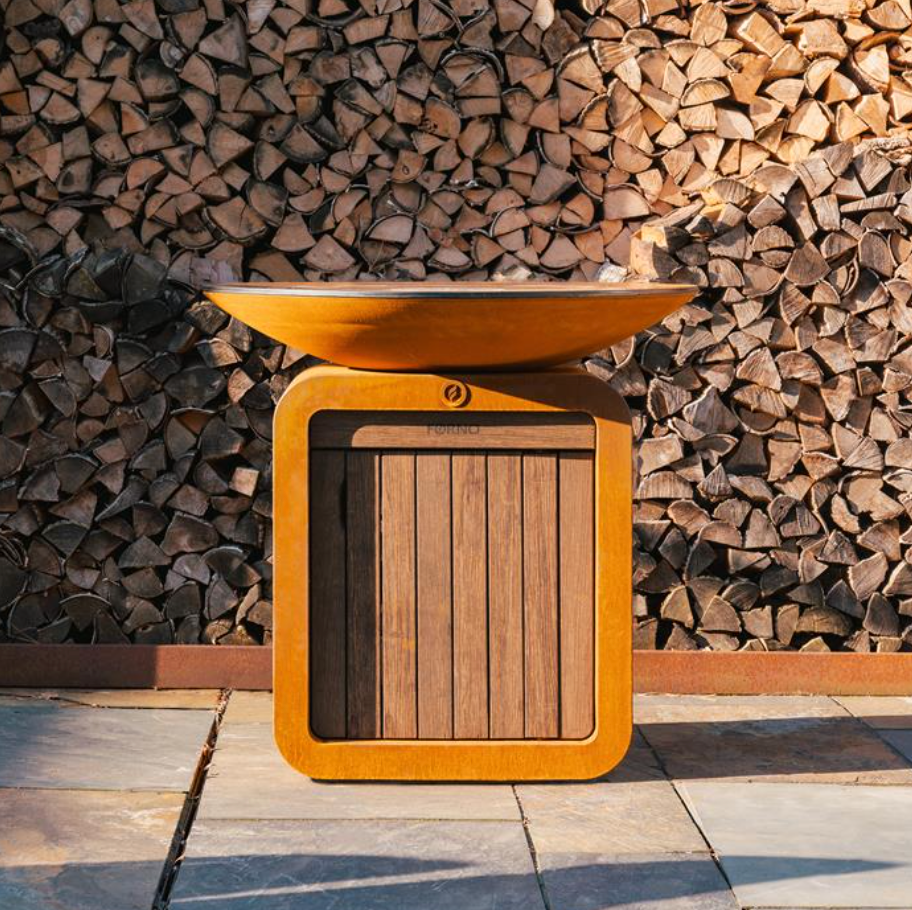 gas bbq in corten steel