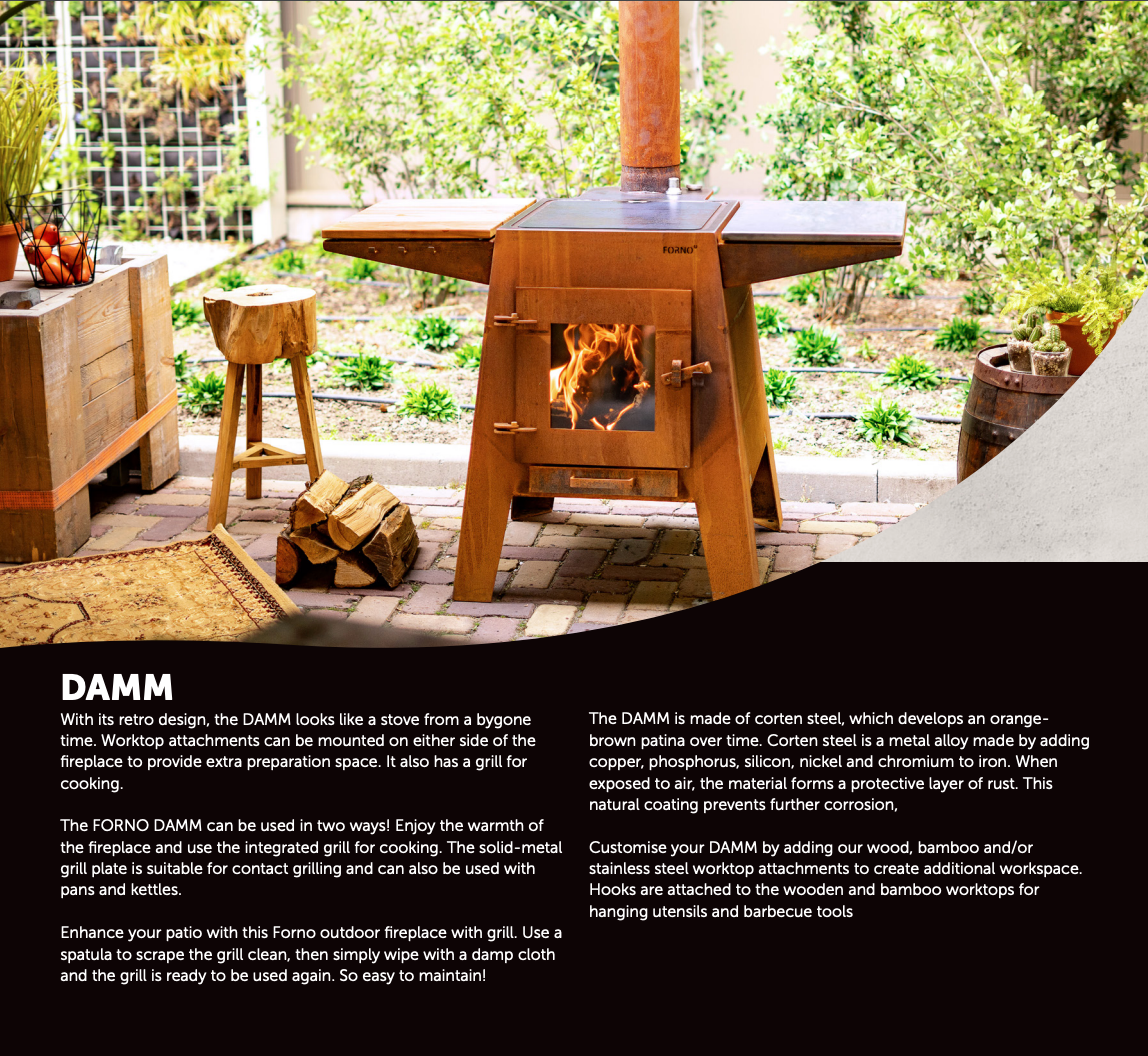 corten steel stove description