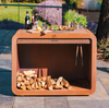 rusted wood store and outdoor kitchen station