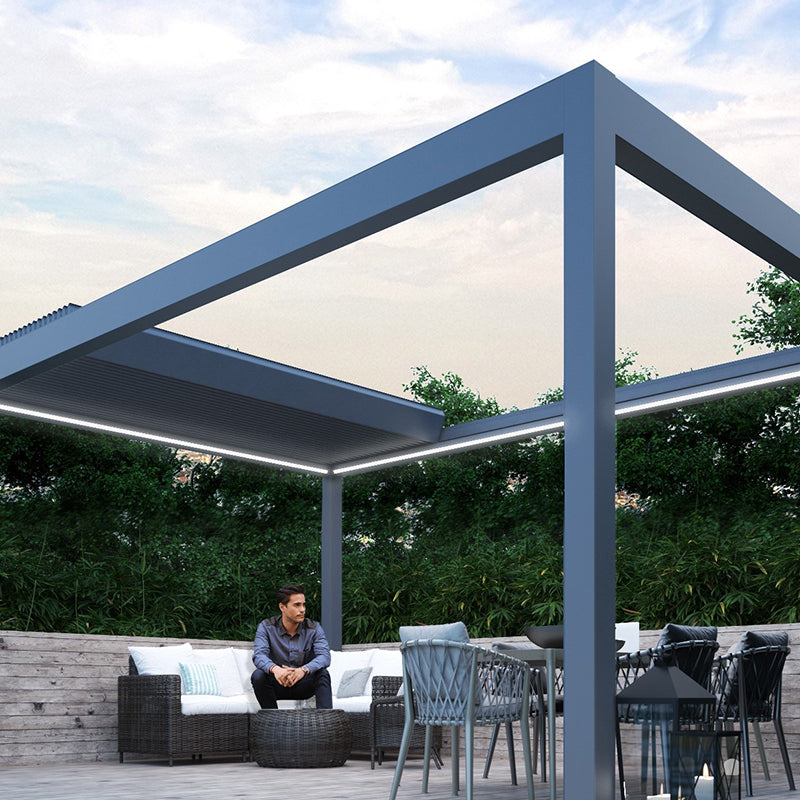 free standing pergola with retractable roof