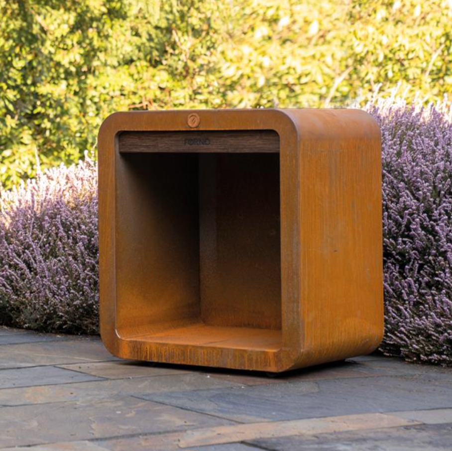 corten steel outdoor kitchen station