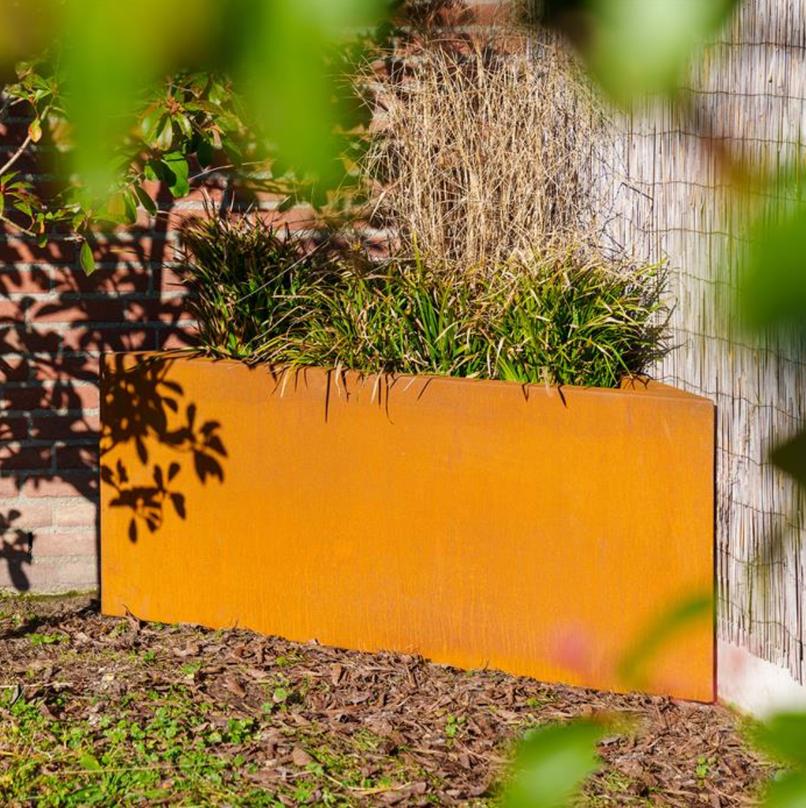 triangle corten steel garden planter