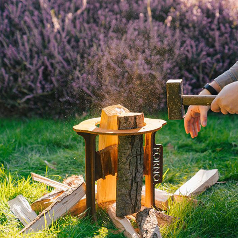 corten steel wood splitting 