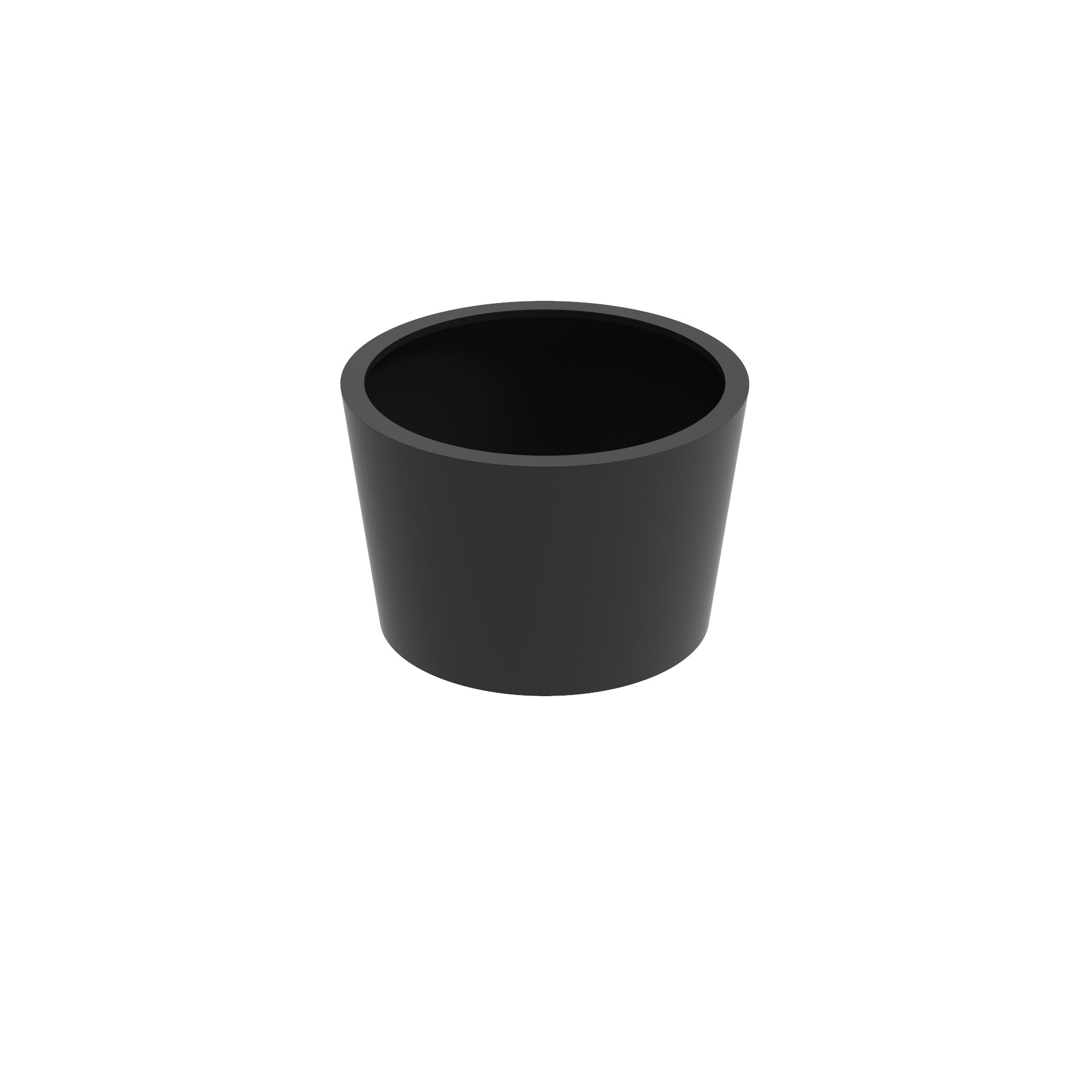 Round black aluminium garden planter pot