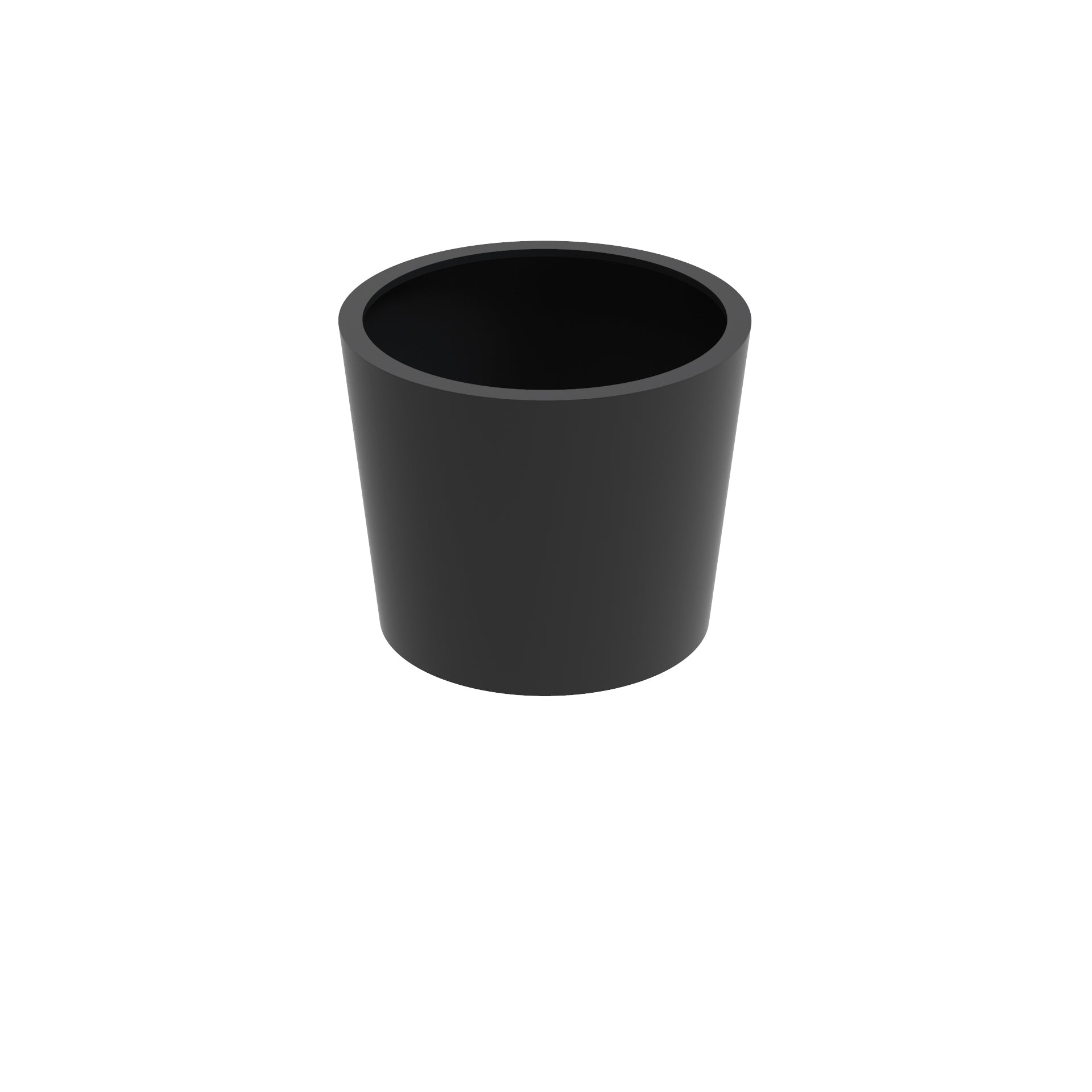 Round black aluminium garden planter pot