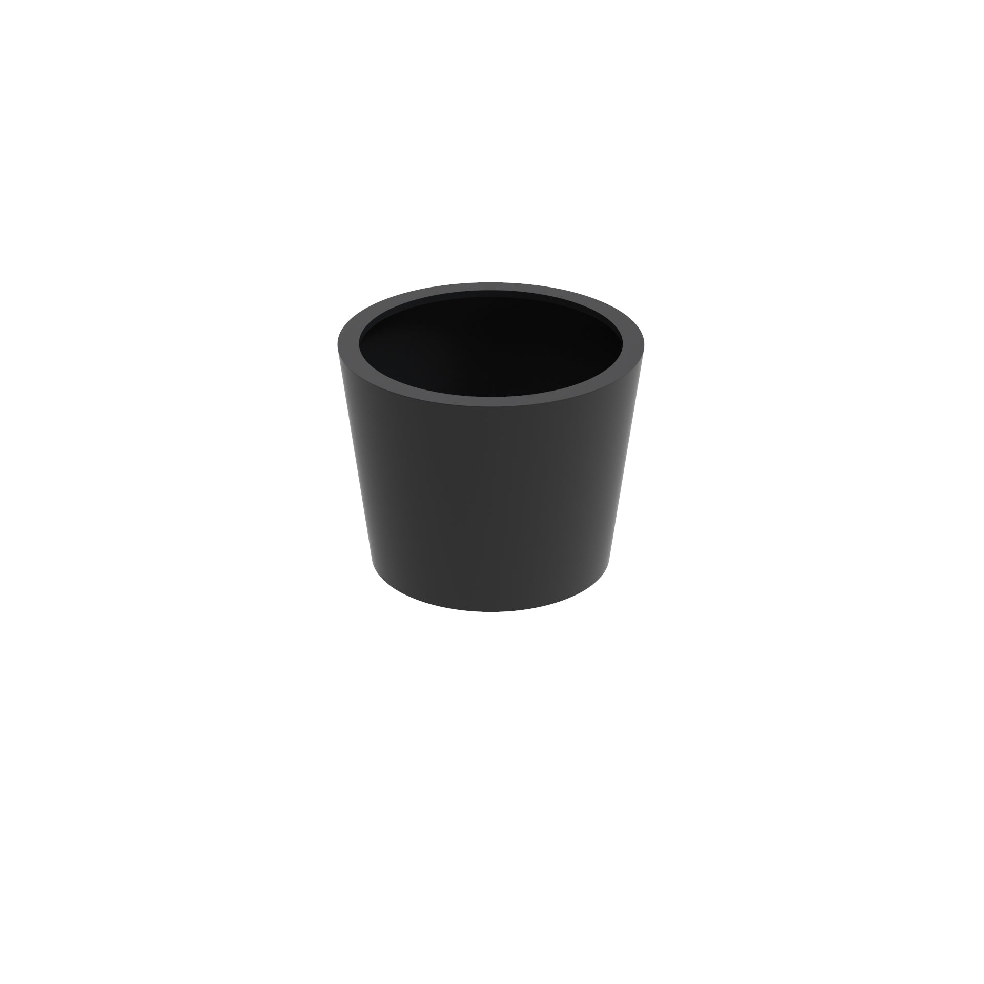 Round black aluminium garden pot planter