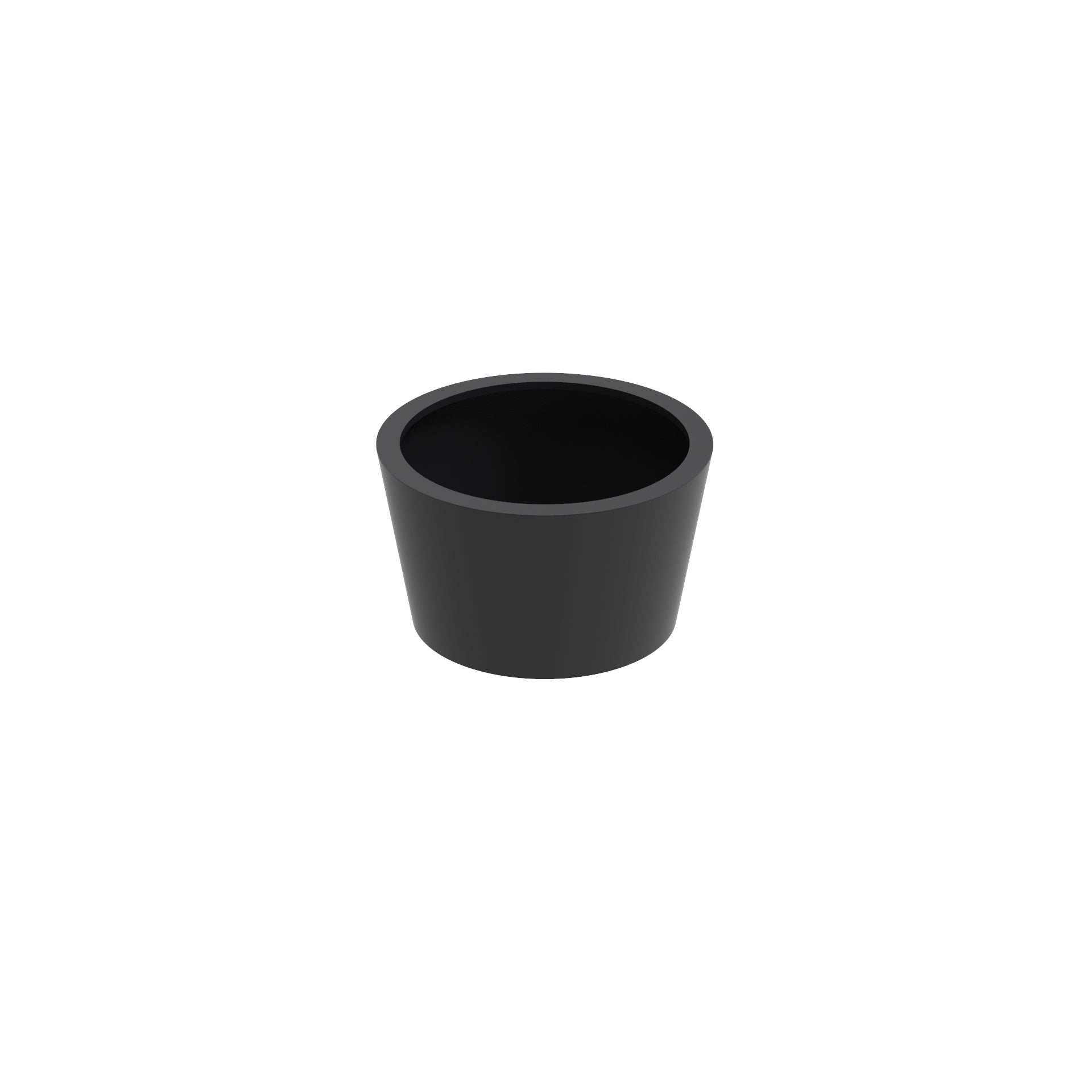 Round black aluminium garden pot planter