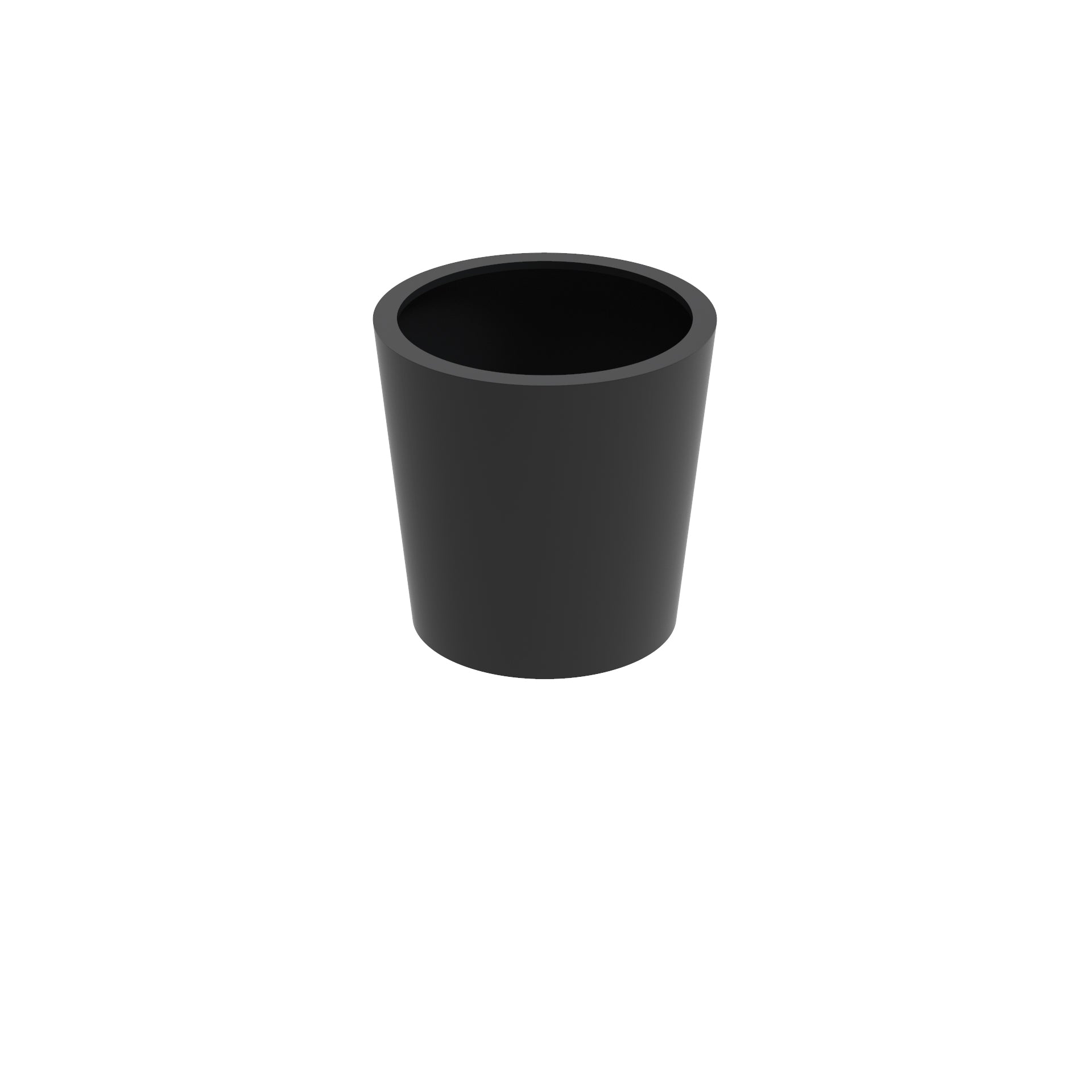 Round black aluminium garden pot planter 