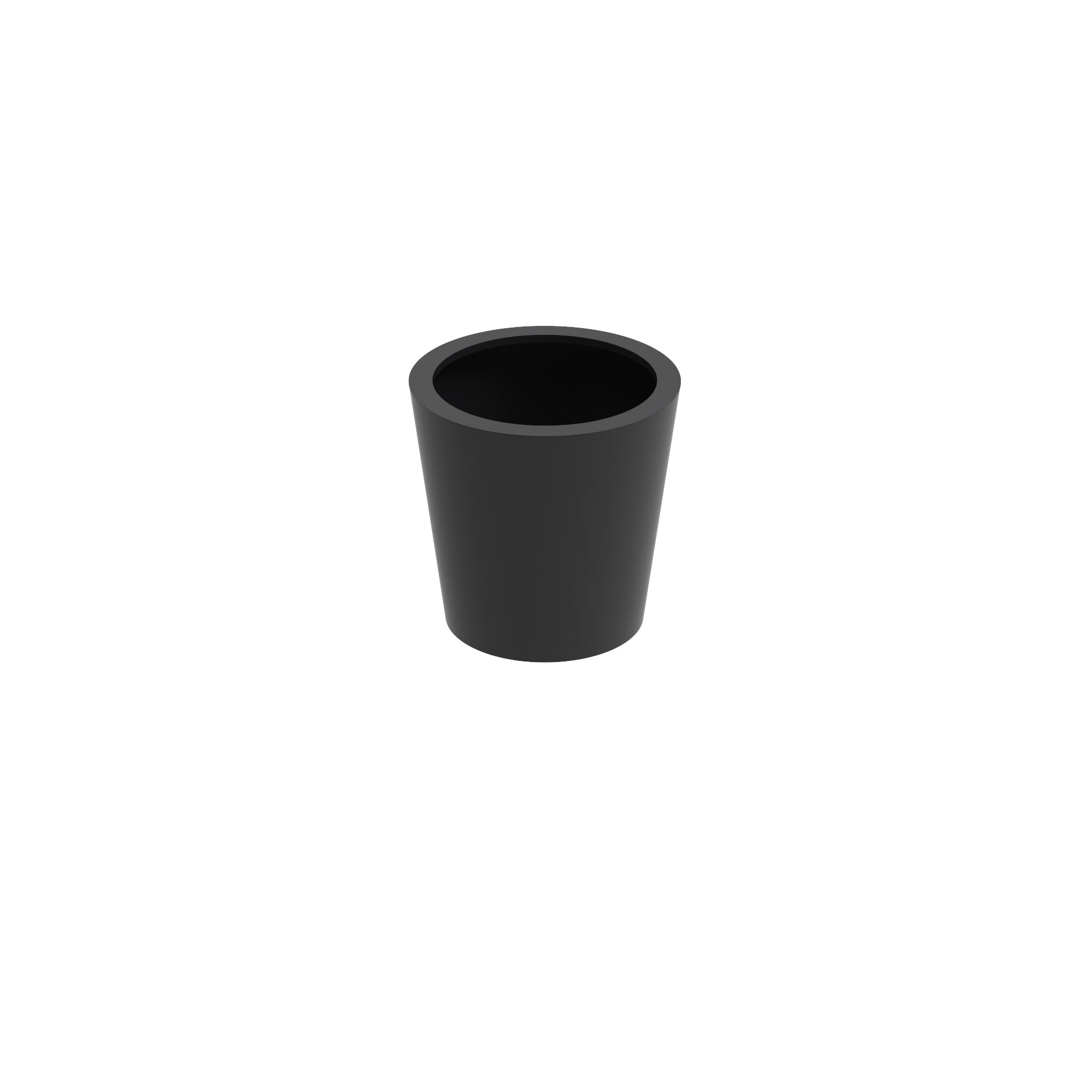 Round black aluminium garden pot planter